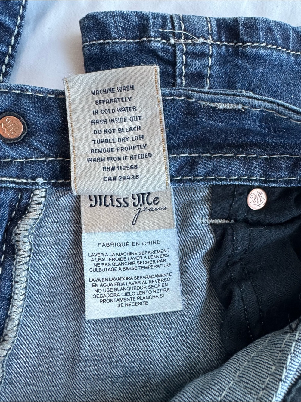 Y2K Miss Me Black Sequin Flap Pocket Bootcut Jeans Size 30 Low Rise Bootbarn - Picture 9 of 14